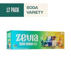 Zevia 4 Flavor Variety Pack 12-12fz - 12-12 Fz