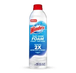 Windex Fast Shine Foam Glass Cleaner Aerosol Rainshower 19 Oz. - 19 Oz