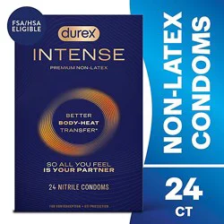 Durex Intense Nitrile Ultra Thin Premium Non Latex Lubricated Condoms - 24 Ct