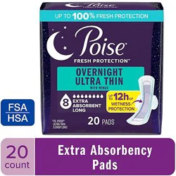 Poise Ut Xabs Wing Pad Convenience Pack Long Length 20 - 20 Ct