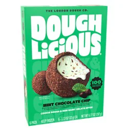 Doughlicious Mint Chocolate Chip Cookie Dough Gelato Bites - 6 - 6.77 Oz