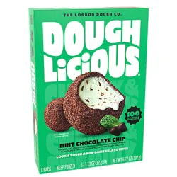 Doughlicious Mint Chocolate Chip Cookie Dough Gelato Bites - 6 - 6.77 Oz