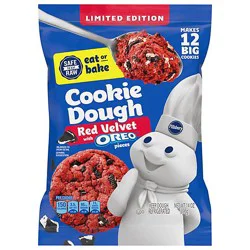 Pillsbury Ready To Bake Red Velvet With Oreo Pieces Cookie Dough 12 Count, 14 Oz - 14 Oz