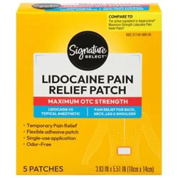 Signature Select Lidocaine Pain Relief Patches Maximum Strength 5 Ct - 5 Ct