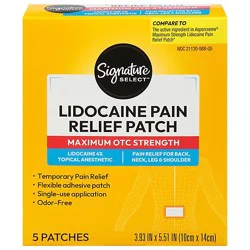 Signature Select Lidocaine Pain Relief Patches Maximum Strength 5 Ct - 5 Ct