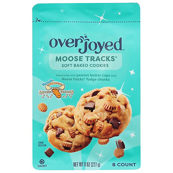slide 1 of 1, Overjoyed Soft Baked Moose Tracks Cookies 8 Oz - 8 Oz, 8 oz
