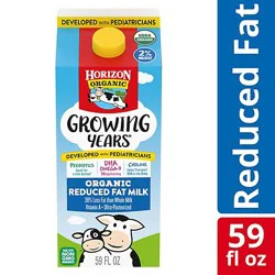 Horizon Organic Growing Years 2% Reduced Fat Dha Omega-3 Milk Carton - 59 Fl. Oz.