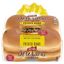 Sara Lee Artesano Potato Hamburger Buns 8 Count - 16 Oz