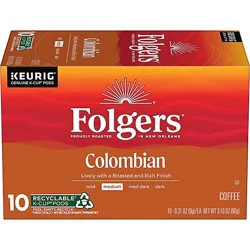 Folgers 3.10 Oz Colombian 10ct Coffee Kcup - 3.1 Oz