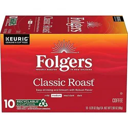 Folgers 2.80 Oz Classic Roast 10ct Coffee Kcup - 2.8 Oz