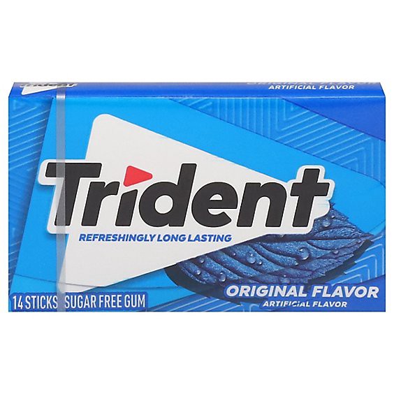 slide 1 of 14, Trident Original Sugar Free Gum - 14 Count, 14 ct