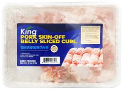 King Pork Belly Boneless Sliced Curl 16 Oz - 16 Oz