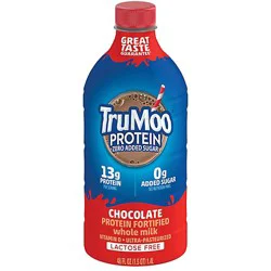 Trumoo Milk Whole Chocolate Zero Added Sugar Lactose Free Protein Fortified Ultra Pasteurized 48 Fz - 48 Fz