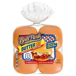 Ball Park Butter Hamburger Buns 8 Count - 16 Oz