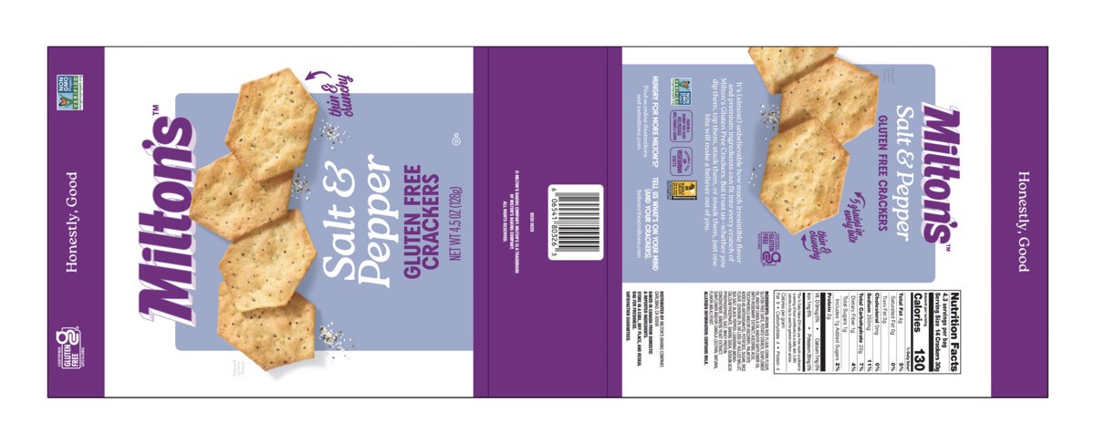 slide 6 of 7, Miltons Crackers Salt & Pepper Gluten Free 4.5oz - 4.5 Oz, 4.5 oz