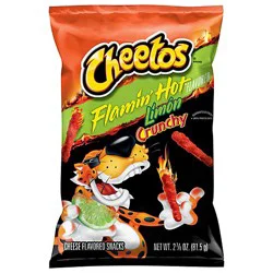 Cheetos Crunchy Cheese Flavored Snacks Flamin Hot Limon - 2.875oz