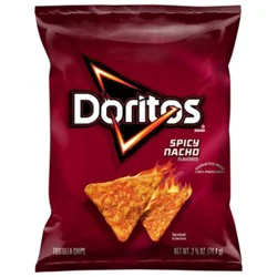 Doritos Tortilla Chips Spicy Nacho Flavored 2 5/8 Oz - 2.625oz