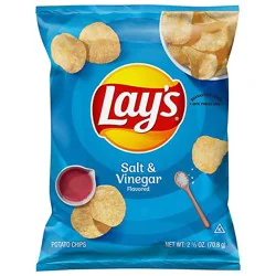 Lays Potato Chips Salt & Vinegar Flavored 2 1/2 Oz - 2.5 Oz