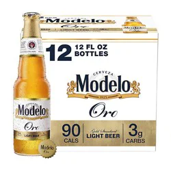 Modelo Oro Mexican Lager Import Beer, 12 Pk 12 Oz Bottle - 12-12fz