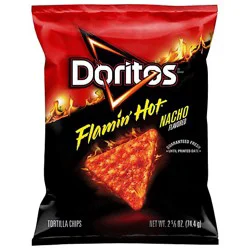 Doritos Tortilla Chips Flamin Hot Nacho Flavored 2 5/8 Oz - 2.625oz