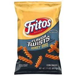 Fritos Flavor Twists Corn Snacks Honey Bbq Flavored 3 3/8 Oz - 3.375oz