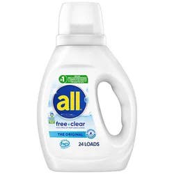 All Ultra Liquid Laundry Detergent With Stainlifters, Free & Clear - 30 Oz. - 30 Fz