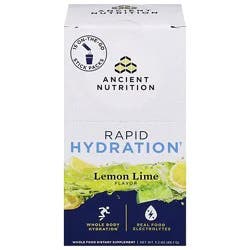 Ancient Nutrition Lemon Lime Rapid Hydration - 3.1 Oz