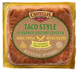 Cantellas Taco Style Seasoned Ground Chicken - 16 Oz