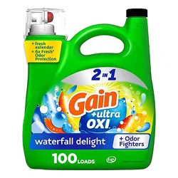 Gain He 2 In 1 Liquid Laundry Detergent Plus Ultra Oxi, Waterfall Delight - 144 Oz. - 144 Fz