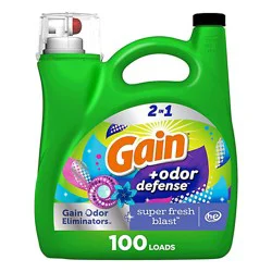 Gain He 2 In 1 Liquid Laundry Detergent Plus Odor Defense, Super Fresh Blast - 144 Fl. Oz.
