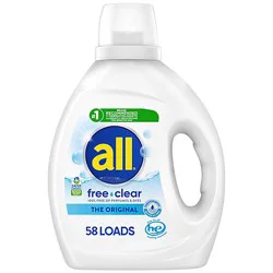 All Ultra Liquid Laundry Detergent, Free & Clear - 73 Fz