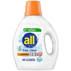 All Ultra Liquid Laundry Detergent With Oxi, Free & Clear - 73 Oz. - 73 Oz