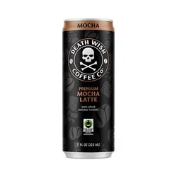 Death Wish Coffee Co. Premium Mocha Latte 100% Colombian Cold Brew Fair Trade™ Coffee - 11 Oz