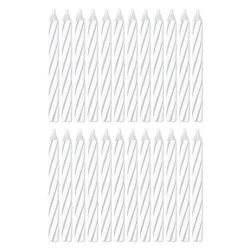 American Greetings White Spiral Birthday Candles - 24 Count