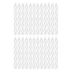 American Greetings White Spiral Birthday Candles - 24 Count