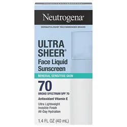 Neutrogena Ultra Sheer Face Liquid Spf 70 Sunscreen, 1.4 Fl. Oz - 1.4 Fz