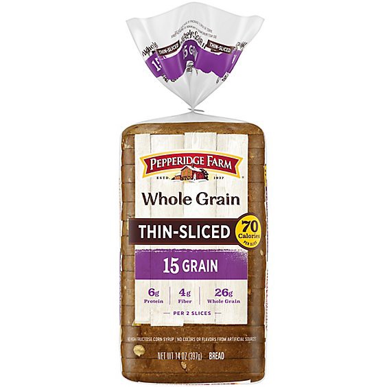slide 1 of 11, Pepperidge Farm Whole Grain Thin Sliced 15 Grain Bread - 14 Oz, 14 oz