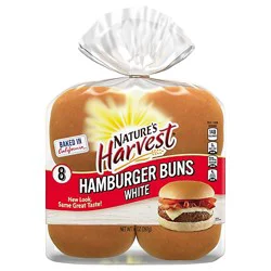 Natures Harvest White Hamburger Buns 8 Count - 14 Oz