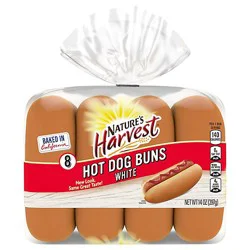Natures Harvest White Hot Dog Buns 8 Count - 14 Oz