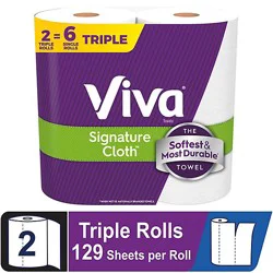Viva Signature Cloth Paper Towels 129 Sheets Per Roll - 2 Count
