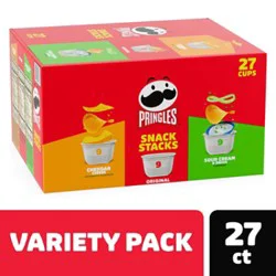 Pringles Snack Stacks Potato Crisps Chips Variety Pack Lunch Snacks 27 Count - 19.3 Oz
