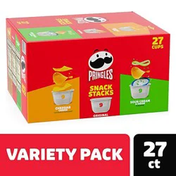 Pringles Snack Stacks Potato Crisps Chips Variety Pack Lunch Snacks 27 Count - 19.3 Oz