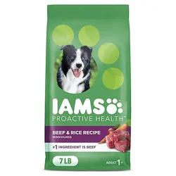 Iams Proactive Health Beef And Rice Recipe Adult Dry Dog Food - 7 Lb