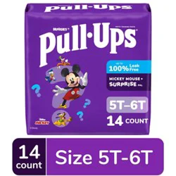 Pull-Ups Potty Training Underwear For Boys Size 5t To 6t -14 Count