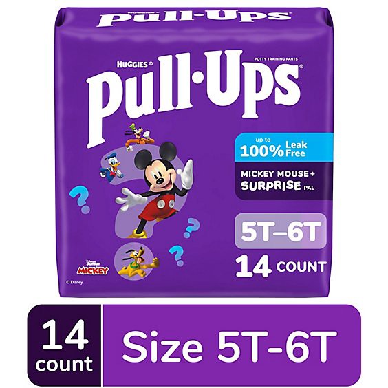 slide 1 of 7, Pull-Ups Potty Training Underwear For Boys Size 5t To 6t -14 Count, 14 ct
