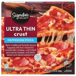 Signature Select Pizza Thin Crust Pepperoni 13.55 Ounce - 13.55 Oz