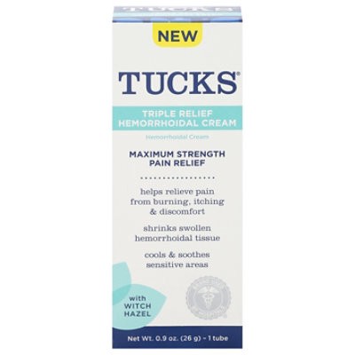 slide 1 of 1, Tucks Triple Relief Cream 0.9 Oz - .9 Fz, 0.9 fl oz