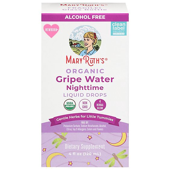 slide 1 of 1, Maryruths Organic Gripe Water Nighttime Liquid Drops 4 Fl Oz - 4 Fz, 4 fl oz