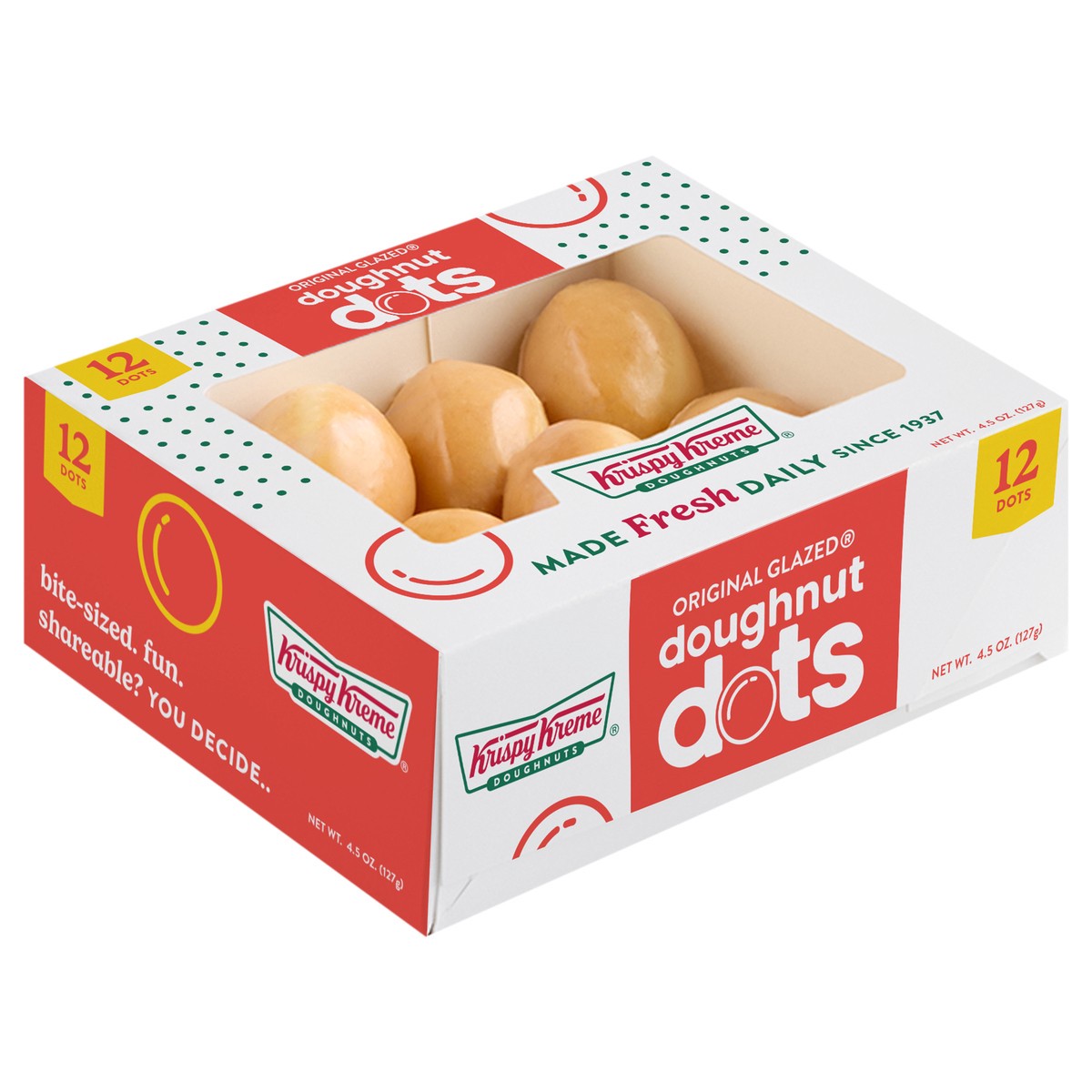 slide 3 of 7, Krispy Kreme Original Glazed Doughnut Dots 12 Count - 4.5 Oz, 4.5 oz