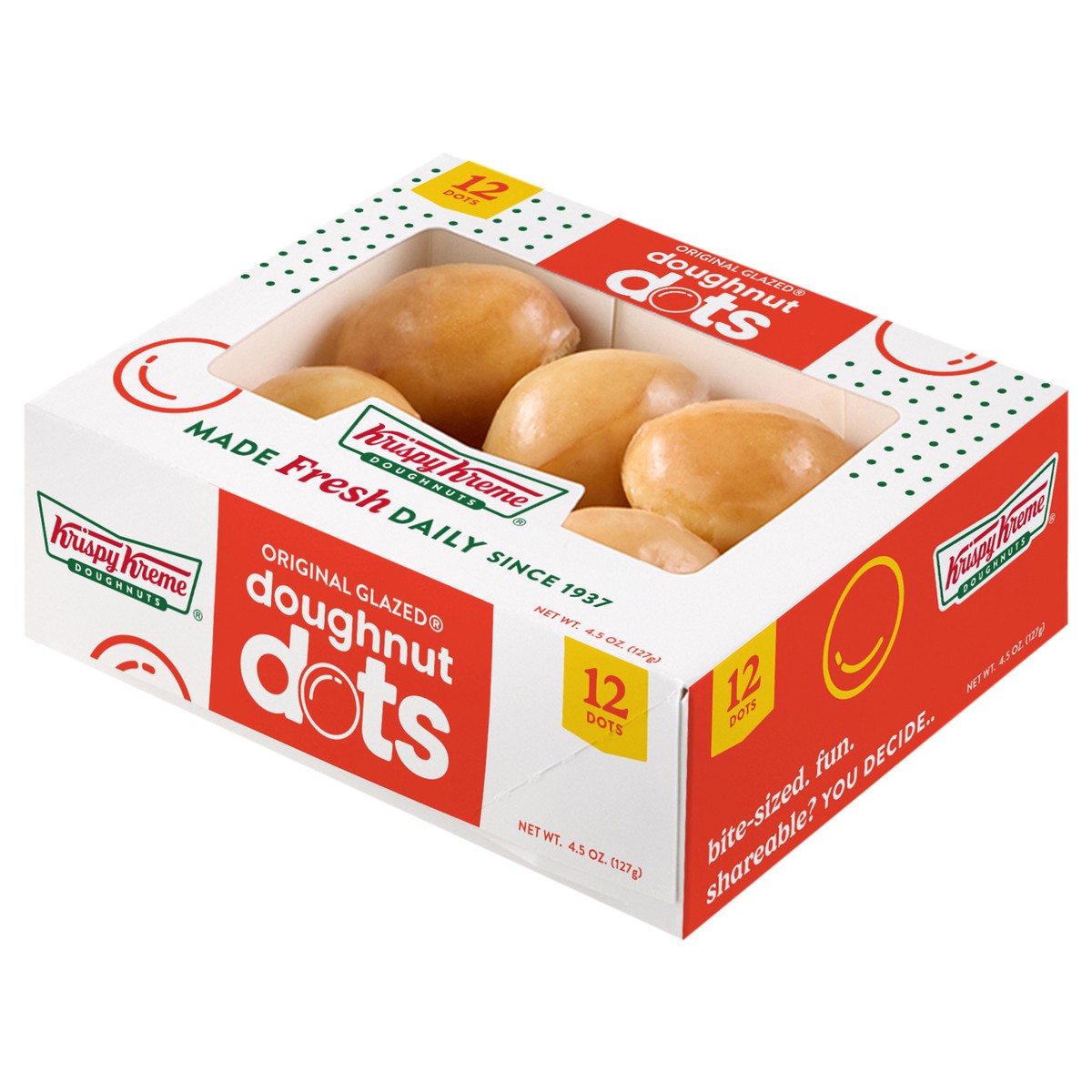 slide 2 of 7, Krispy Kreme Original Glazed Doughnut Dots 12 Count - 4.5 Oz, 4.5 oz